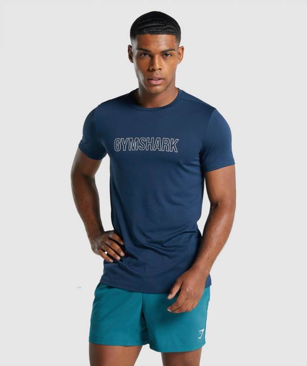 Panske Tricka Gymshark Arrival Graphic Námornícka Modrá | IL9504268